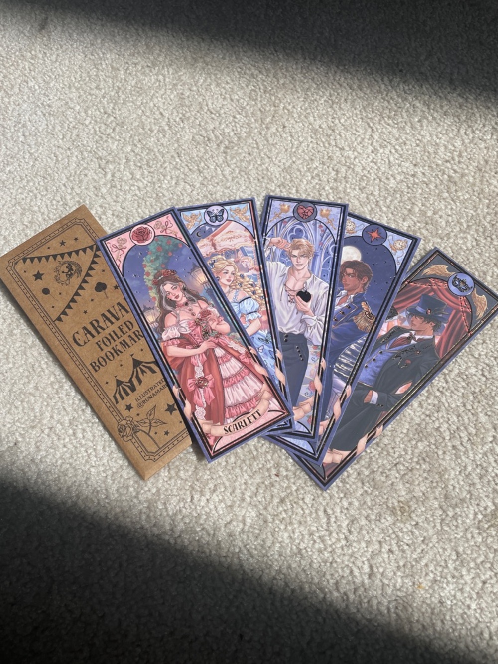 Caraval Fairyloot Foiled Bookmarks - set of 5